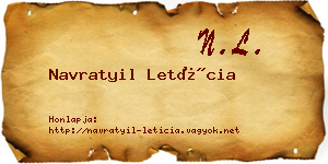 Navratyil Letícia névjegykártya